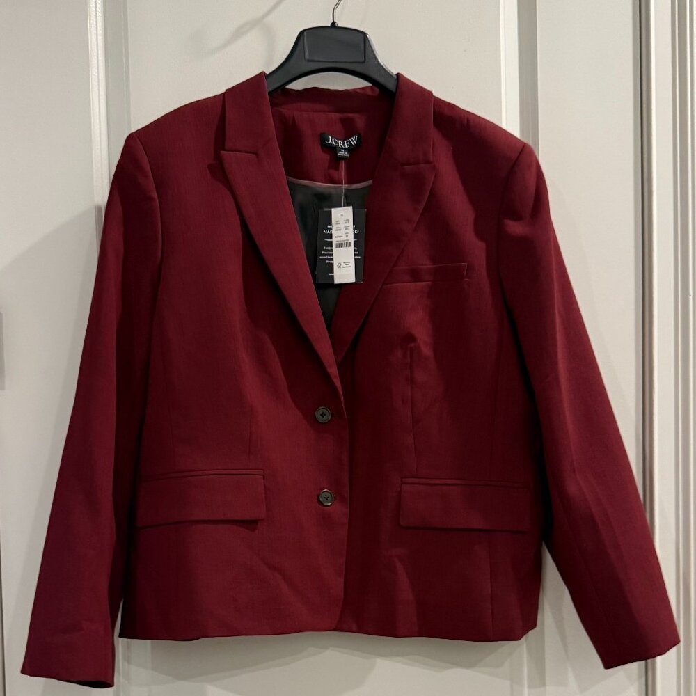 J. Crew Burgundy Tropical Wool Blazer
